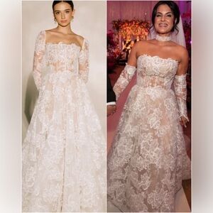 Guardiola Willow wedding dress with custom sleeves and neck peice